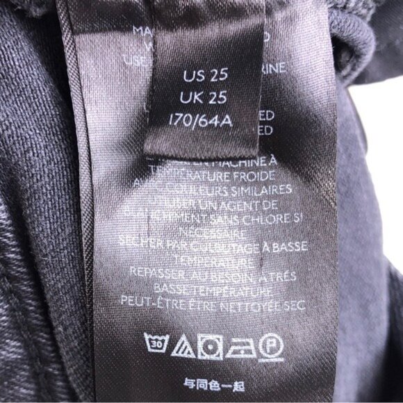 Free People 25 Black Denim Skinny Straight Jeans 25 - Picture 8 of 10